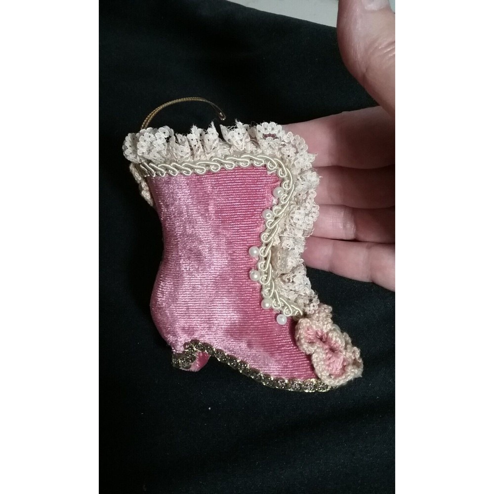 Katherine's Collection Wayne Kleski Lady's Victorian Shoe Ornament Velvet Lace